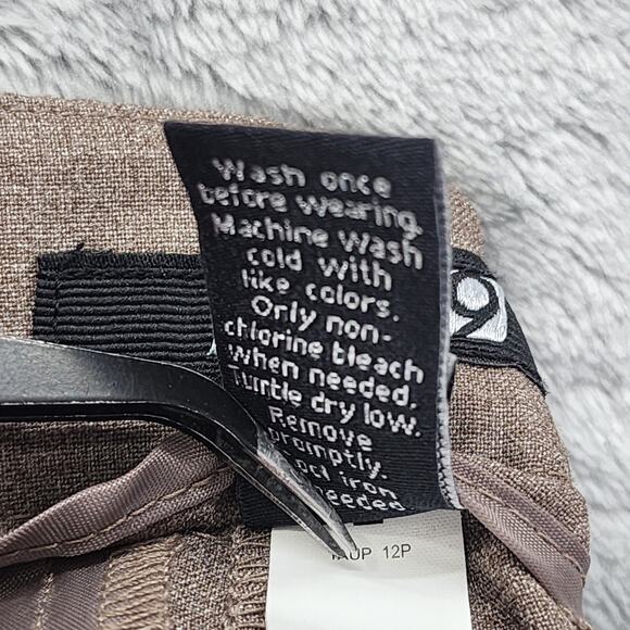 Vintage APT. 9 Pants Womens 12P PETITE Brown High Rise Straight Leg Trousers - Picture 7 of 12